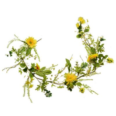 RAMO CON FIORI BIANCHI E GIALLI LUNGHEZZA 160CM